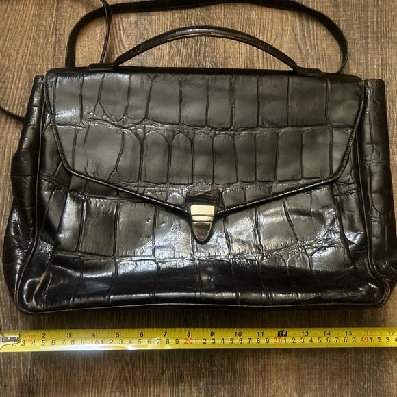 Nordstrom large vintage “crocodile leather”attaché case/briefcase large bag - Picture 5 of 12